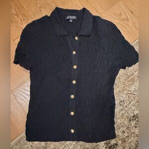 J.Crew Black Textured Blouse